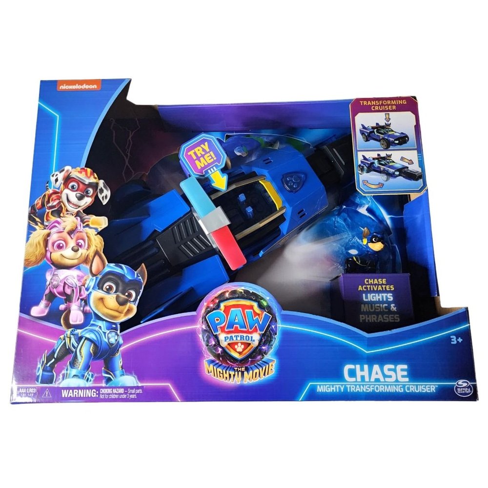 Paw Patrol The Mighty Movie Chase Mighty Transforming Cruiser Lights & Sound NIB